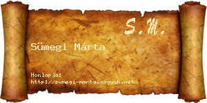 Sümegi Márta névjegykártya