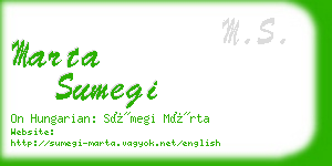 marta sumegi business card